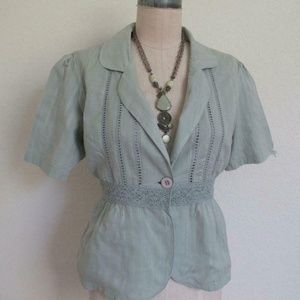 Anthropologie Susina Mint Green Jacket Top XL